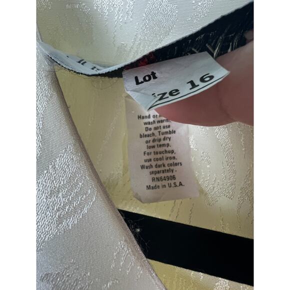 90s Just in Thyme Ivory White Brocade Party Dress Wedding Dress Florals Size 16 - Picture 3 of 8